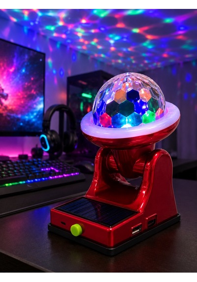 Şarjlı Rgb Projektör Lamba Güneş Enerjili Çok Fonksiyonlu Disco Işık Lambası Diğer