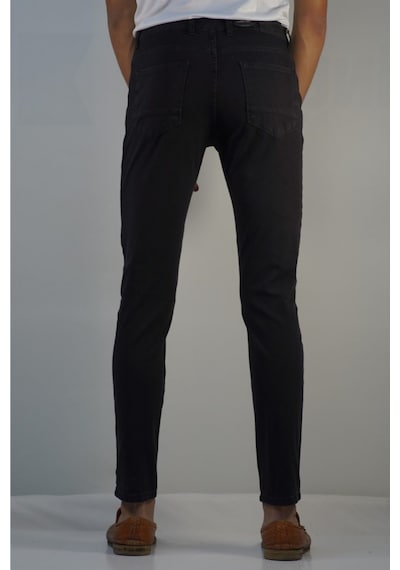 Bomonti Bmt Agre Slim Petek Desenlı Kot Pantolon Taslanmıs Siyah