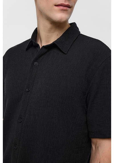 Backandbond Siyah Regular Fit Örme Gömlek