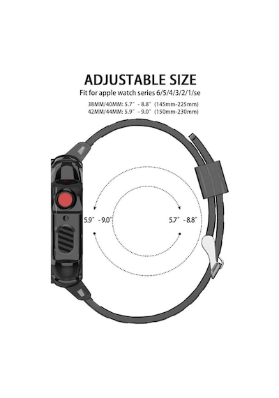 Wozlo Apple Uyumlu  Watch 1, 2, 3, 4, 5, 6, 7, 8, Se Kasa Koruma 42/44/45mm Spor Kordon Kayış - Şeffaf