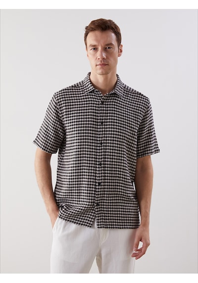 Lcw Vision Siyah Regular Fit Ekose Erkek Gömlek