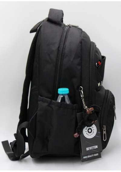 Bevitton Özel Su İtici Kumaş Unisex Siyah Okul Çantası 34400