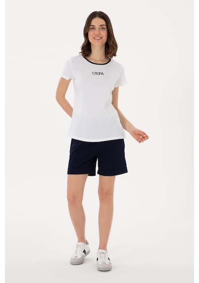 U.S. Polo Assn. Kadın Beyaz Bisiklet Yaka Tişört 50305765-VR013