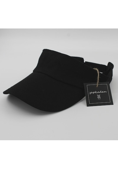 Şapkadan Unisex Uv Koruyucu Vizör Kasket Siperlik Tenis Şapka Beyaz-Siyah (505475956)