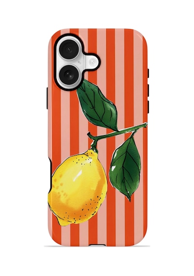 Apple iPhone Uyumlu 17 Vorian Çift Katmanlı Magsafe Kılıf Sicilian Lemon Red Stripe