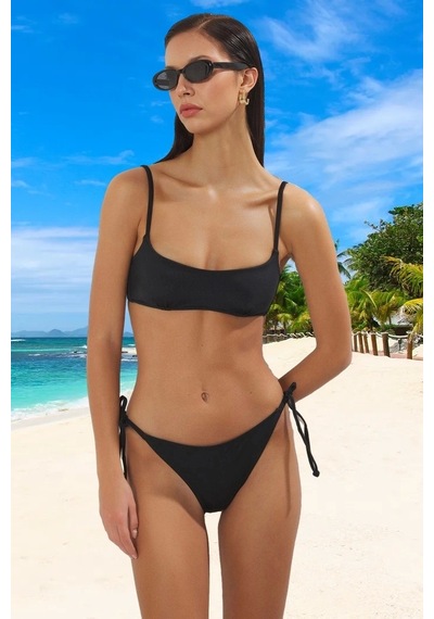 Ersefa Tasarım Bikini Takımı Klora Dayanıklı Su Sporları İçin Şık Detayl Siyah