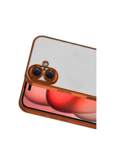 Apple iPhone Uyumlu 17 Razer Lensli Silikon - Turuncu Bz8683140879815