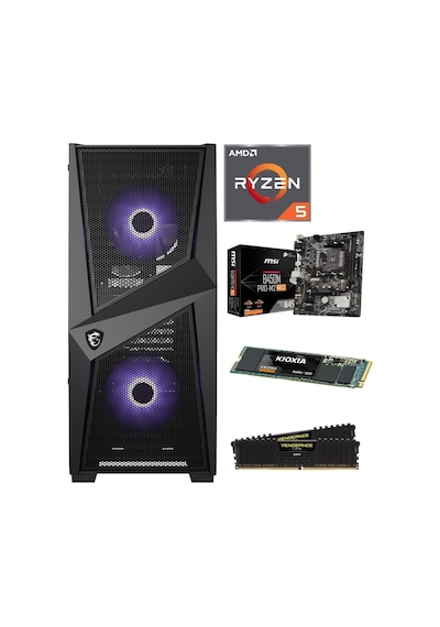 APU AMD Ryzen 5 Pro 3350G 16 GB DDR4 500 GB NVMe SSD Free Dos Oyuncu Bilgisayarı