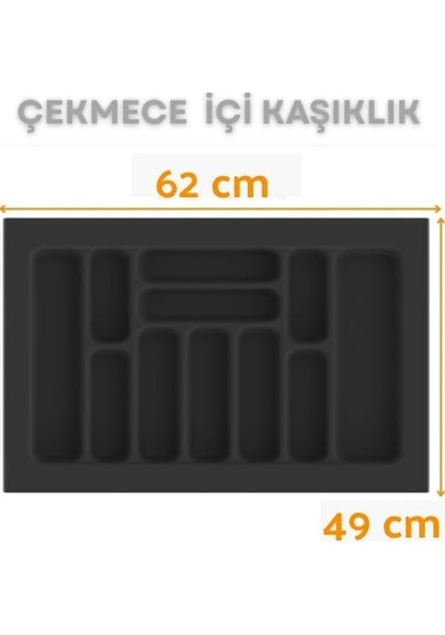 Çekmece İçi Kaşıklık Ve Kepçelik Düzenleyici Antrasit 62x49 Cm 55x40 Cm Kadar Kesilebilir Diğer