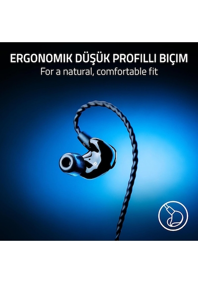 Moray - 24/7 Streaming İçin Ergonomik Kulak İçi Kulaklık Hibrit Çift Sürücü Tasarımı, Ergonomik Düz Tasarım, En İyi Pasif Ses Yalıtımı Siyah