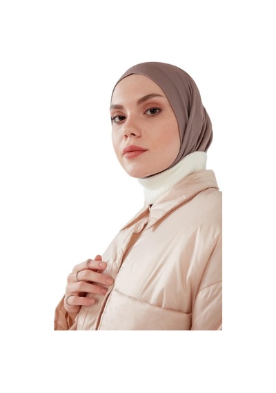 Ardün Hijab Çıt Çıt Bone Şal Modası 2025 Hem Şık Hem Kullanışlı Koyu Vizon - 694962869 Koyu Vizon