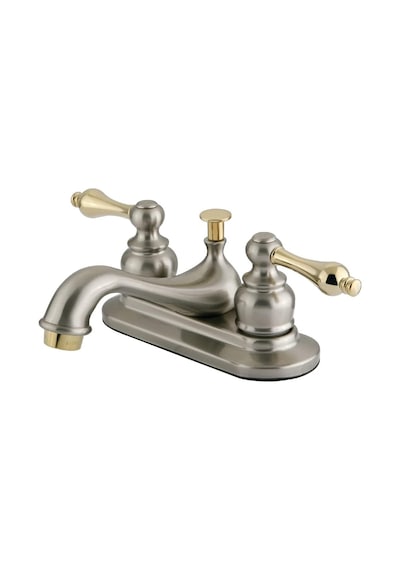 Kb609al Restorasyon 4 İnç Centerset Lavabo Bataryası, Fırçalanmış Nikel Ve Parlak Pirinç Genel