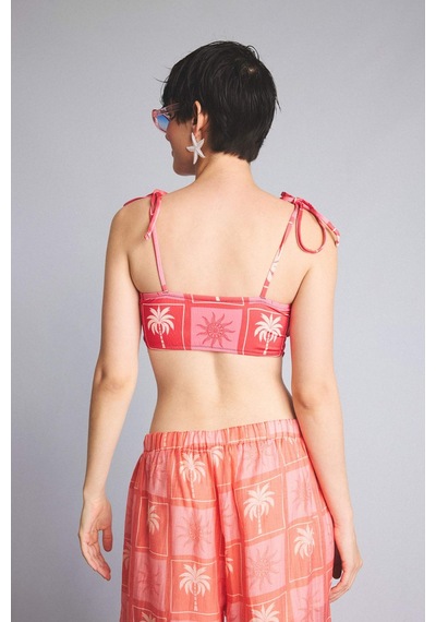 Defacto Regular Fıt Dijital Baskılı Mercan Bikini Üstü I2150ax26hsrd116 Kırmızı-rd116