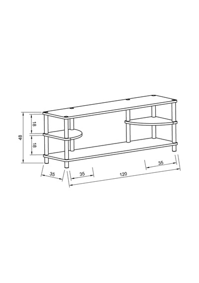Neoline 120 Cm Tv Ünitesi Modern Tv Sehpası - Meşe Meşe
