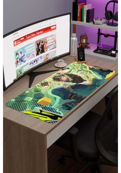 Kinich Genshin Impact Anime Gacha V3 - 90x40 Xxl Gaming Mouse Pad Fare Altlığı