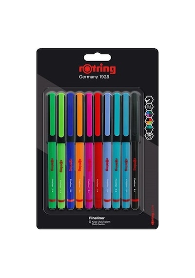 İnce Keçe Uçlu Kalem 0.4 Mm, 10'lu Paket, Karışık Renkler