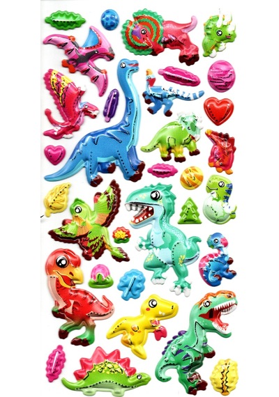 Sticker Kabartmalı Stiker Defter, Planlayıcı Etiket Limlra-029 - 17x9 Cm - Dinazorlar