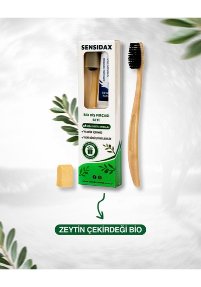 Bio Çözünür Vegan Diş Fırçası- Hassas Dişler İçin - Orta Sert-+2 Adet Diş Macunu