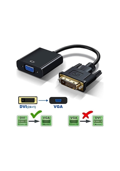 Dvi - D (24+1) To Vga Aktif Dönüştürücü Kablo (Dvı-D Erkek - Vga