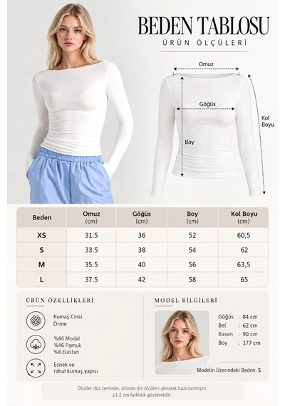 Cloudymood Kadın Ultra Soft Kayık Yaka Ekru Bluz Ekru - 892430116 Ekru