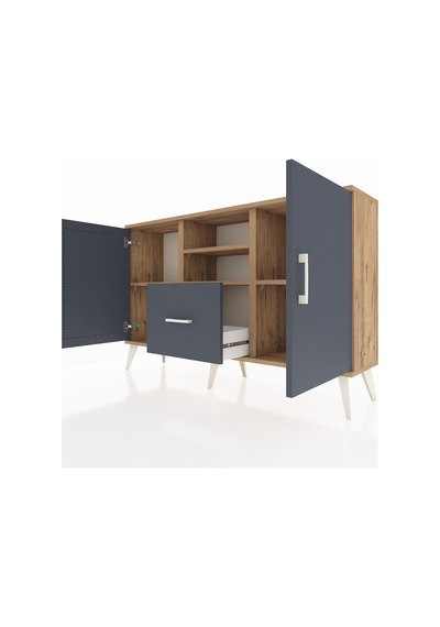 Arges Konsol 4 Raflı Tek Çekmeceli 2 Kapaklı 132x30x83 Çam-antrasit/antrasit Antrasit/antrasit Arges Konsol 4 Raflı Tek Çekmeceli 2 Kapaklı 132x30x83 Çam-antrasit/antrasit Antrasit/antrasit