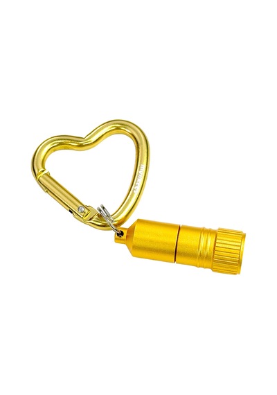 Munkees Mini Led Flashlight With Heart Carabiner Sarı Anahtarlık