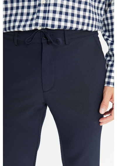 AC&Co / Altınyıldız Classics Erkek Lacı Slim Fit Dar Kesim Beli Bağlamalı Çizgili Yan Cepli Casual Jogger Pantolon Lacı