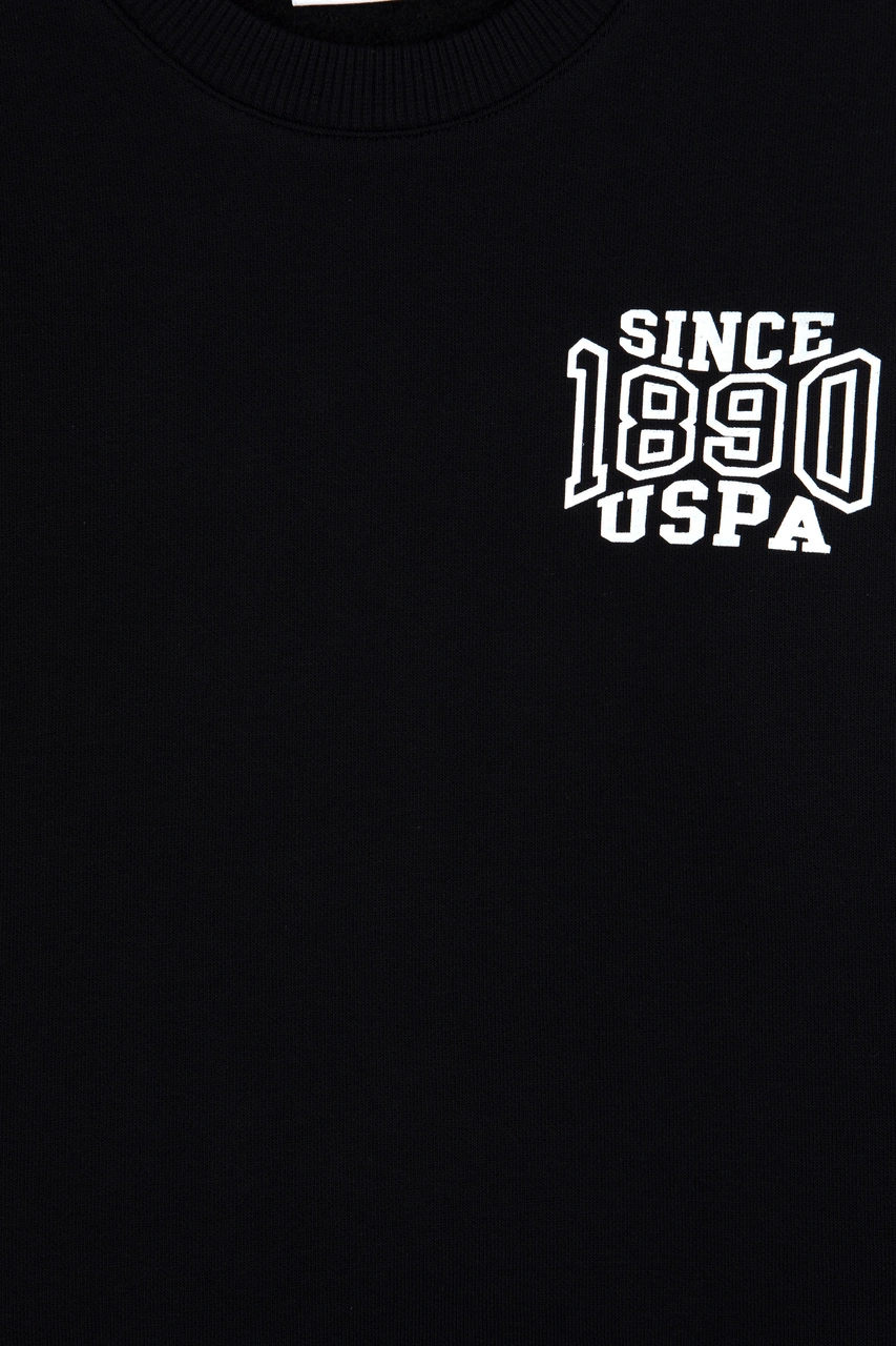 U.S. Polo Assn. Erkek Çocuk Siyah Şardonlu Bisiklet Yaka Sweatshirt 50316603-VR046