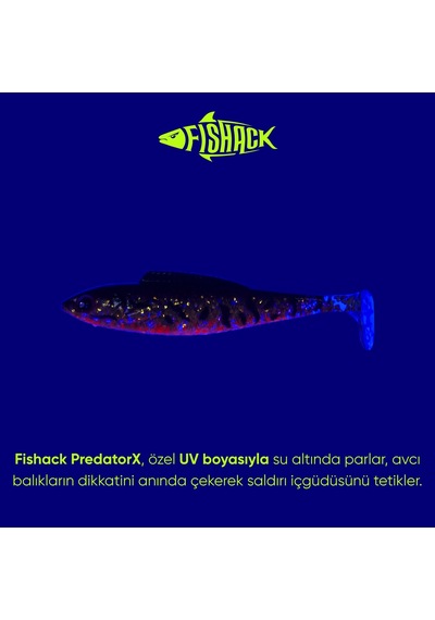 Silikon Sahte Balık - 4,5g 85mm - Fishack Predatorx - Uv Boyalı - Copper