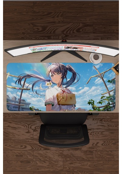 Suzume Anime V3 - 90x40 Xxl Gaming Kauçuk Kaymaz Taban Mouse Pad Fare Altlığı