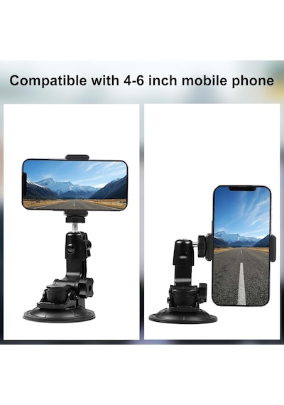 Vantuzlu Kamera Ve Telefon Tutucu Aparat 1/4 Vida Uyumlu Çok Açılı Ayarlanabilir Tripod Bağlantısı, Güçlü Vakum Tabanlı Sabitleme, Araç Cam Masa Çekim Desteği Cl45 2 Mixed