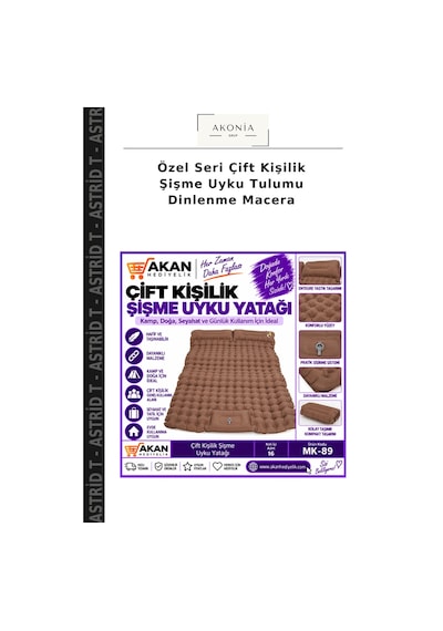 Özel Seri Çift Kişilik Şişme Uyku Tulumu Dinlenme Macera Çok Renkli