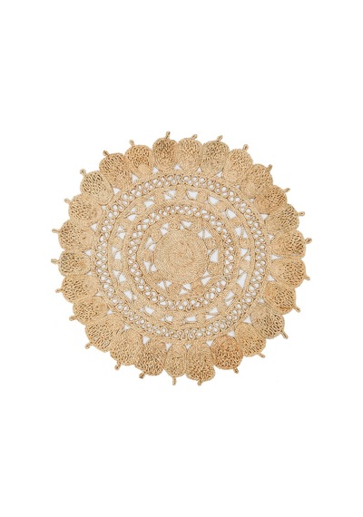 Eko Halı Solo Ca-108 Natural Xw Yuvarlak veya Oval El Dokuma Naturel Jüt Hasır Halı - 150X150