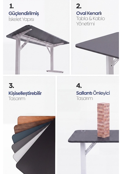 Firmus Dayanıklı Çalışma Masası - 140x70 - Antrasit
