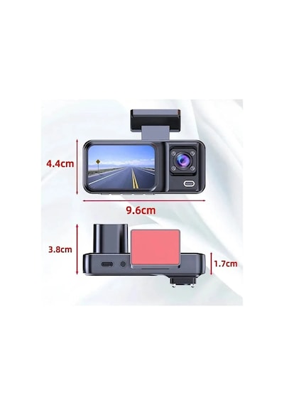 1080p Full Hd Dvr Araç İçi Kayıt Dash Cam Ön Arka Çift Kameralı Mikrofonlu