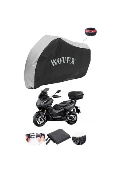 Honda İle Uyumlu Adv 350 Topcase Uyumlu Su Geçirmez Motosiklet Brandası,örtü,gri-siyah Kombinasyonlu Branda Genel