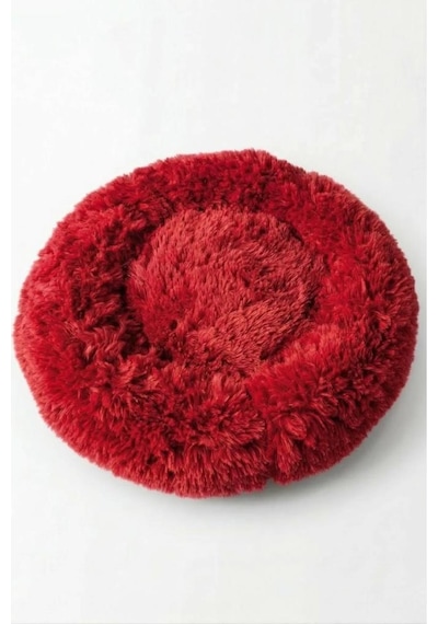 United Colors Of Benetton Bntmkt-0012-rd Uzun Kürklü Donut Kedi&köpek Yatağı Kırmızı 55 Cm
