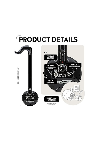 Otamatone English Deluxe Black - Orijinal Japon Tasarımı Elektronik Müzik Oyuncağı