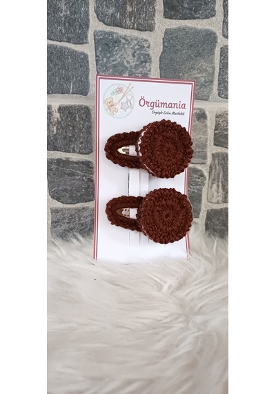 Örgümania Oreo Çıtçıt Toka - Örgü Toka Kahverengi