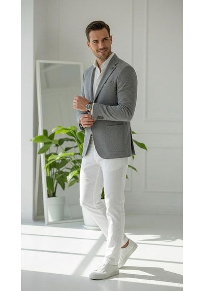 Plus Scorpion Ck089 Erkek Slim Fit Blazer Ceket Tek Düğmeli Çift Yırtmaçlı Torba Cepli Yarım Astarlı Gri Plus Scorpion Ck089 Erkek Slim Fit Blazer Ceket Tek Düğmeli Çift Yırtmaçlı Torba Cepli Yarım Astarlı Gri