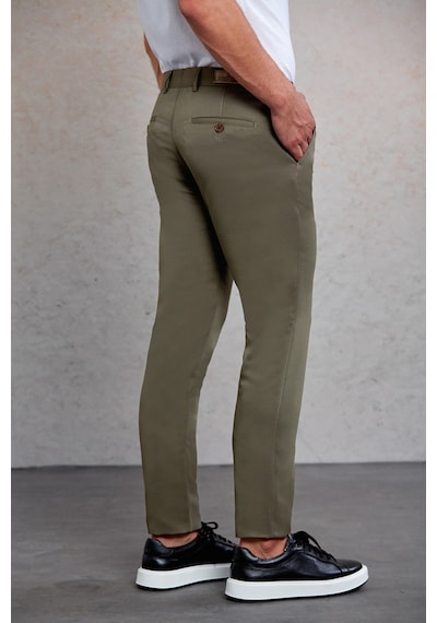 Hatemoğlu Haki D. Slim Fit Desenli Yandan Cep Kanvas Pantolon Haki Hatemoğlu Haki D. Slim Fit Desenli Yandan Cep Kanvas Pantolon Haki