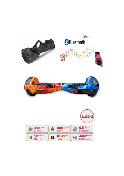 Citymate Hoverboard Elektrikli Kaykay Scooter Bluetooth Hoparlörlü 6.5 İnch Çanta Hediyeli D10