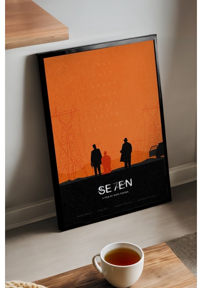 Seven Siyah Ahşap Çerçeveli Poster, Film Duvar Tablosu