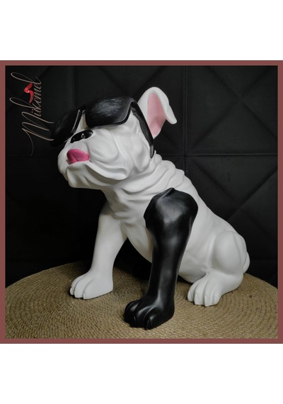 Güneş Gözlüğü Heykeli Bulldog Figür Dekoratif Obje Ve Biblo Masa