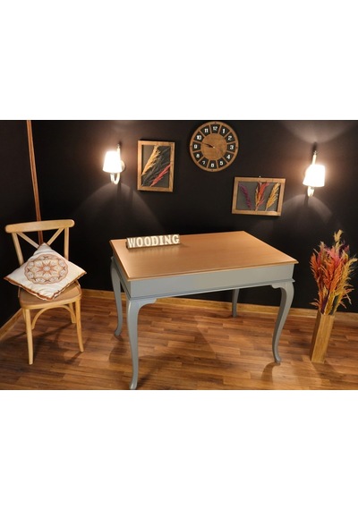 Wooding-Mobilya Wooding 100 Cm Masif Gri Naturel Yemek Masası