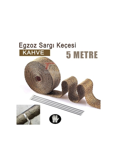 Egzoz Yanmaz Sargı Keçesi 5 Metre Kahve