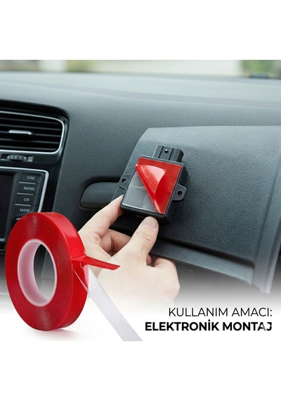 Güçlü Çift Taraflı Şeffaf Bant 18 Mm X 2 Metre - Çok Amaçlı Montaj Bandı