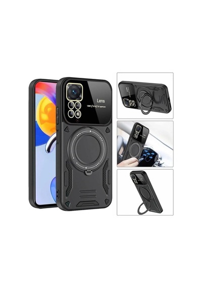Xiaomi Redmi Note 11 Pro Kılıf Joy Lens Standlı Kapak