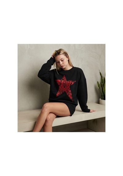 Flex Fashıon Kadın Yıldız Detaylı Salaş Oversize Triko Siyah-kırmızı Kazak Siyah-lila - 815291364 Siyah-lila - 815291364 Siyah-lila Flex Fashıon Kadın Yıldız Detaylı Salaş Oversize Triko Siyah-kırmızı Kazak Siyah-lila - 815291364 Siyah-lila - 815291364 Siyah-lila