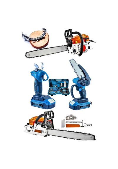 Pro 3'lü Set 7.9 Hp Benzinli Odun Ağaç Kesme Hızar Motoru 256vf Şarjlı Dal Budama Makası Ve Testere